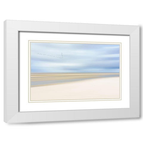 At The Ocean Iii White Modern Wood Framed Art Print with Double Matting by Reichelt, Dieter
