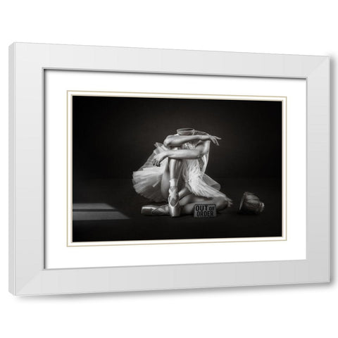 Out Of Order White Modern Wood Framed Art Print with Double Matting by O Mahony, Kieran