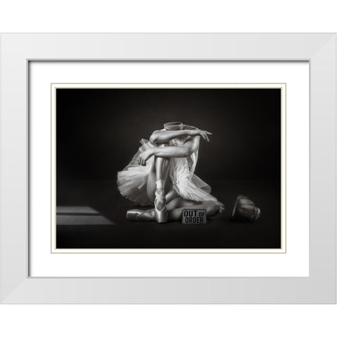 Out Of Order White Modern Wood Framed Art Print with Double Matting by O Mahony, Kieran
