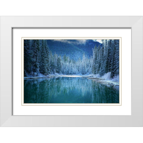 Wonder Winter Land White Modern Wood Framed Art Print with Double Matting by Li, Yongnan