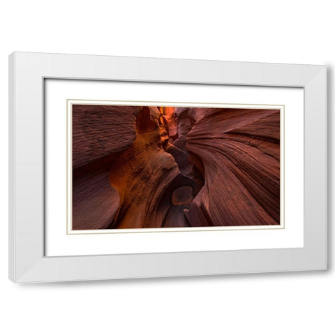 Slot Canyon White Modern Wood Framed Art Print with Double Matting by S. Chia, James