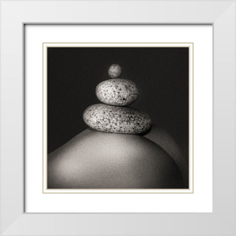 Balance White Modern Wood Framed Art Print with Double Matting by Donckers, Jan