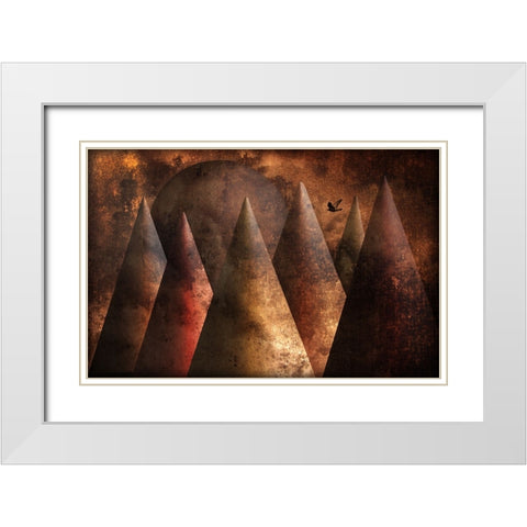 Lonely Bird White Modern Wood Framed Art Print with Double Matting by Donckers, Jan