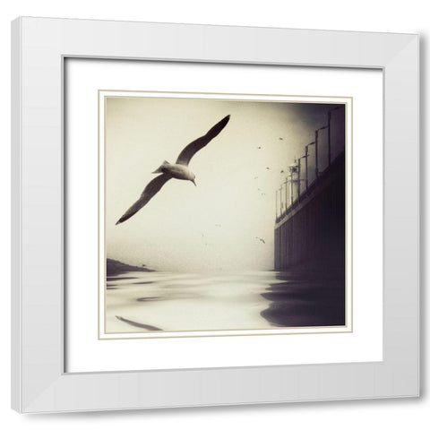 The Tide White Modern Wood Framed Art Print with Double Matting by Flour, Piet
