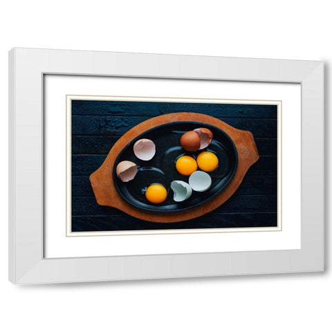 Farm Eggs White Modern Wood Framed Art Print with Double Matting by Karina, Aleksandrova