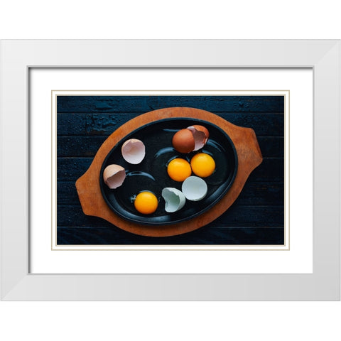 Farm Eggs White Modern Wood Framed Art Print with Double Matting by Karina, Aleksandrova