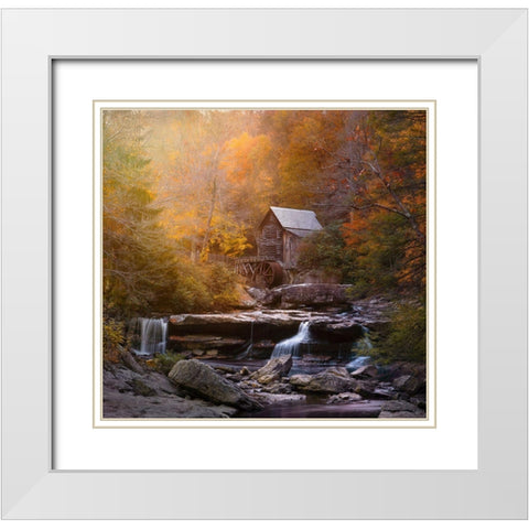 The Mill White Modern Wood Framed Art Print with Double Matting by W., Catherine