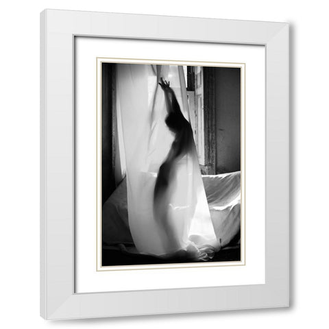 The Girls Are Dancing Alone White Modern Wood Framed Art Print with Double Matting by Kapsha, Eduards