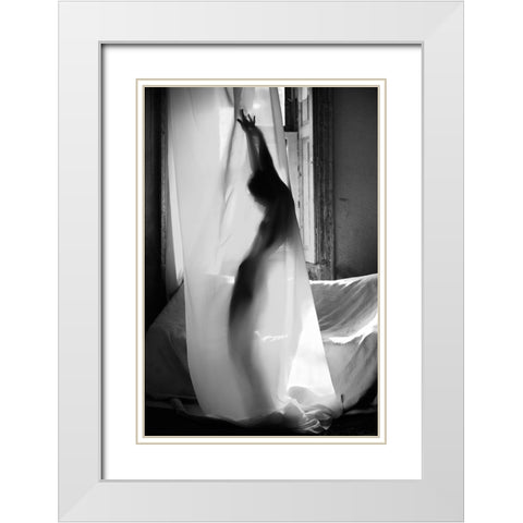 The Girls Are Dancing Alone White Modern Wood Framed Art Print with Double Matting by Kapsha, Eduards