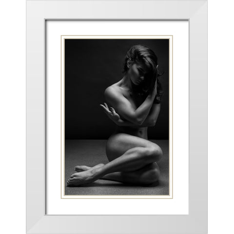 Bodyscape White Modern Wood Framed Art Print with Double Matting by Belovodchenko, Anton