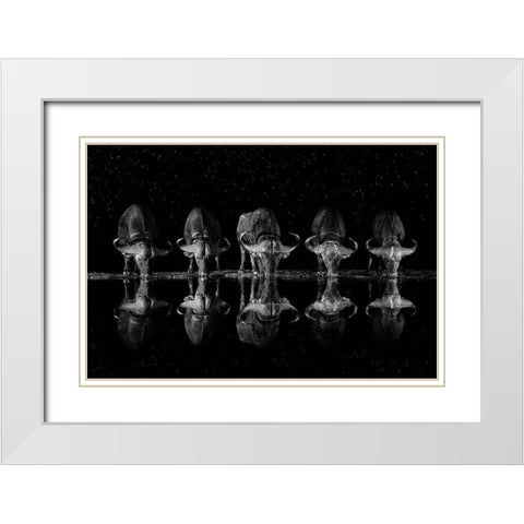 Late Night Drink White Modern Wood Framed Art Print with Double Matting by Ortega, Xavier