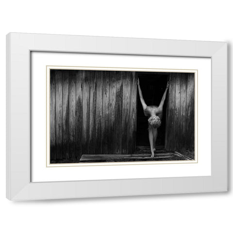 Whitney White Modern Wood Framed Art Print with Double Matting by Fritz, Ray