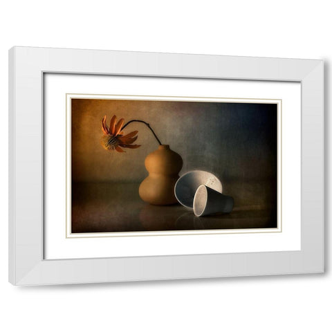 Untitled White Modern Wood Framed Art Print with Double Matting by Arjona, Elena