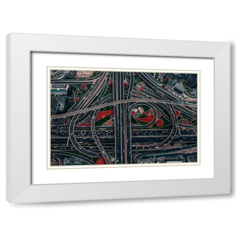 Urban Labyrinth White Modern Wood Framed Art Print with Double Matting by Chiriaco, Carmine