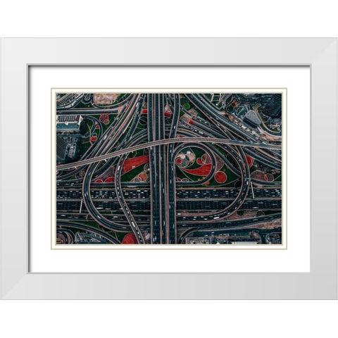 Urban Labyrinth White Modern Wood Framed Art Print with Double Matting by Chiriaco, Carmine