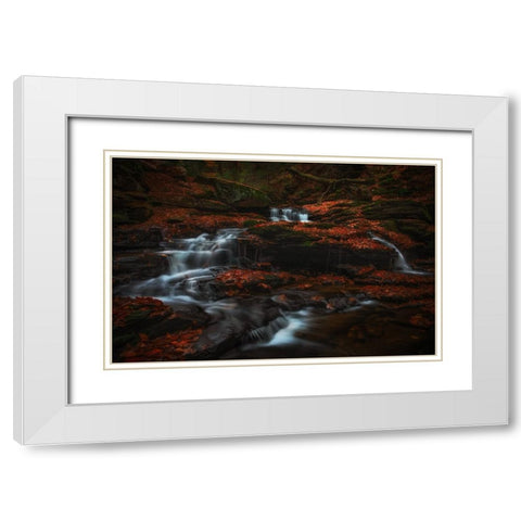Endless White Modern Wood Framed Art Print with Double Matting by P., Ruiqing