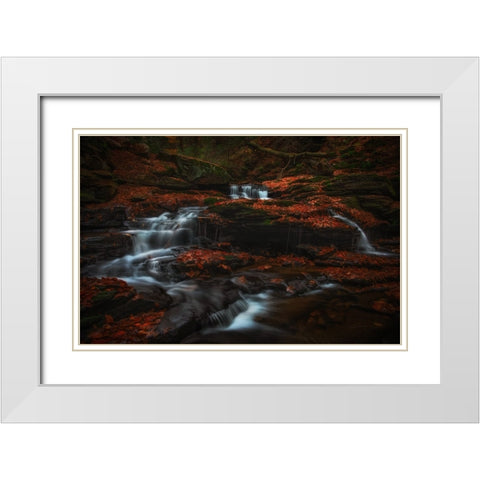 Endless White Modern Wood Framed Art Print with Double Matting by P., Ruiqing