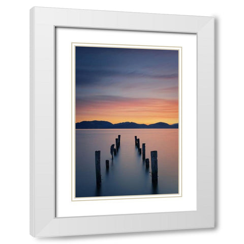 Sunrise On The Lake White Modern Wood Framed Art Print with Double Matting by Rohl, Simon