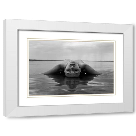 Untitled White Modern Wood Framed Art Print with Double Matting by Faletkin, Mikhail