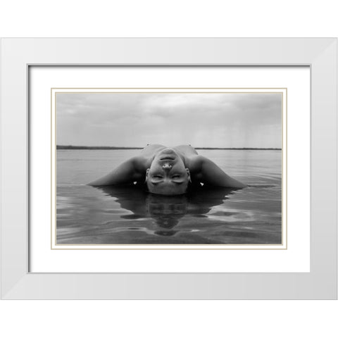 Untitled White Modern Wood Framed Art Print with Double Matting by Faletkin, Mikhail