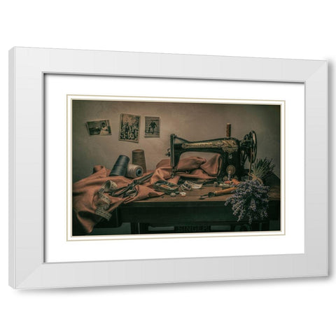 Memory White Modern Wood Framed Art Print with Double Matting by Sleiby, Hussam