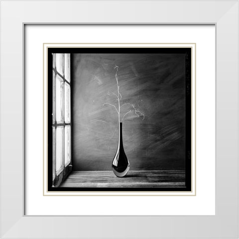 Hard Days White Modern Wood Framed Art Print with Double Matting by Laercio, Luiz