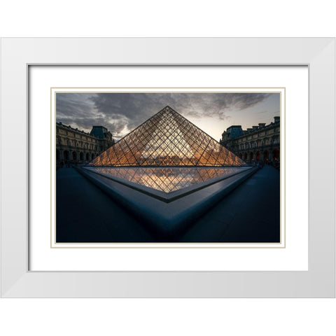 Louvre1 White Modern Wood Framed Art Print with Double Matting by Prieto, Adamo