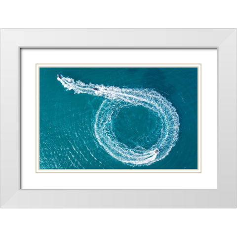 Catch Me If You Can White Modern Wood Framed Art Print with Double Matting by Meirovich, Ido