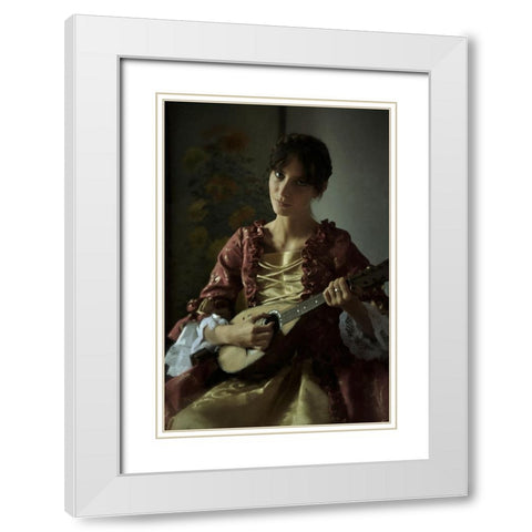Greta Ii White Modern Wood Framed Art Print with Double Matting by kenp