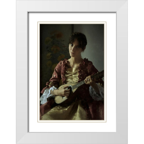 Greta Ii White Modern Wood Framed Art Print with Double Matting by kenp