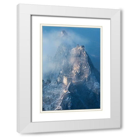 Ladder To Heaven White Modern Wood Framed Art Print with Double Matting by Simoon