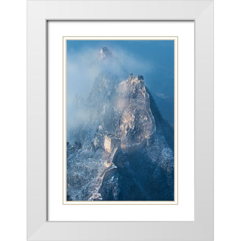 Ladder To Heaven White Modern Wood Framed Art Print with Double Matting by Simoon