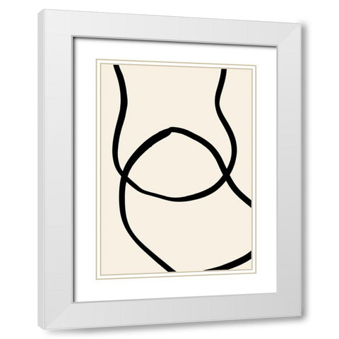 Black Lines 04 White Modern Wood Framed Art Print with Double Matting by 1x Studio