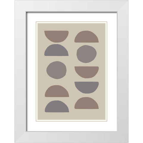 Organic Shapes 02 White Modern Wood Framed Art Print with Double Matting by 1x Studio