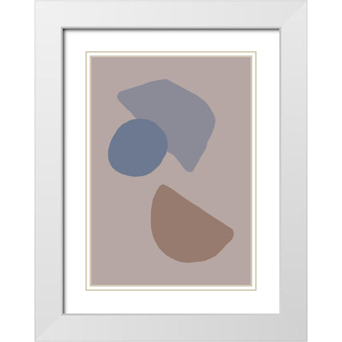 Organic Shapes 03 White Modern Wood Framed Art Print with Double Matting by 1x Studio