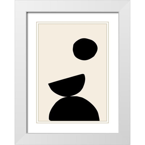 Organic Shapes 09 White Modern Wood Framed Art Print with Double Matting by 1x Studio