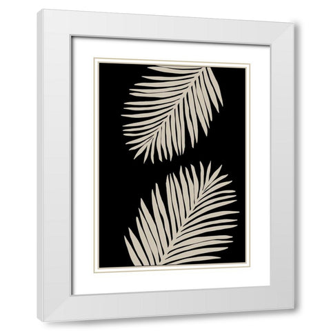 Palm Leaves White Modern Wood Framed Art Print with Double Matting by 1x Studio
