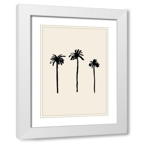 Palm Trees White Modern Wood Framed Art Print with Double Matting by 1x Studio