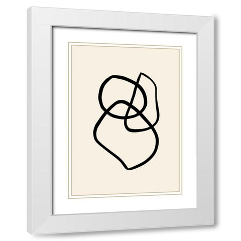 Shape 01 White Modern Wood Framed Art Print with Double Matting by 1x Studio