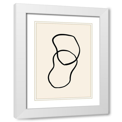 Shape 02 White Modern Wood Framed Art Print with Double Matting by 1x Studio