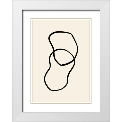 Shape 02 White Modern Wood Framed Art Print with Double Matting by 1x Studio