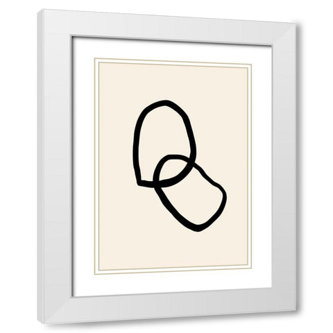 Shape 03 White Modern Wood Framed Art Print with Double Matting by 1x Studio