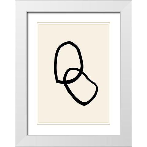 Shape 03 White Modern Wood Framed Art Print with Double Matting by 1x Studio