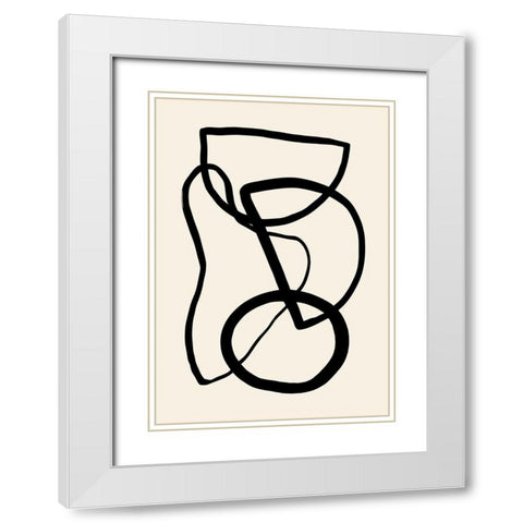 Shape 05 White Modern Wood Framed Art Print with Double Matting by 1x Studio