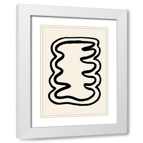 Shape 06 White Modern Wood Framed Art Print with Double Matting by 1x Studio