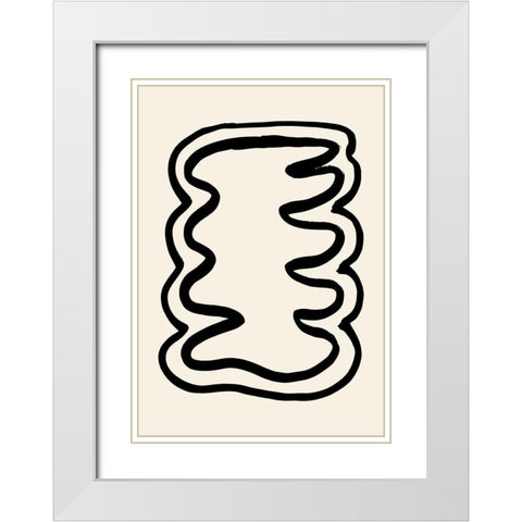 Shape 06 White Modern Wood Framed Art Print with Double Matting by 1x Studio