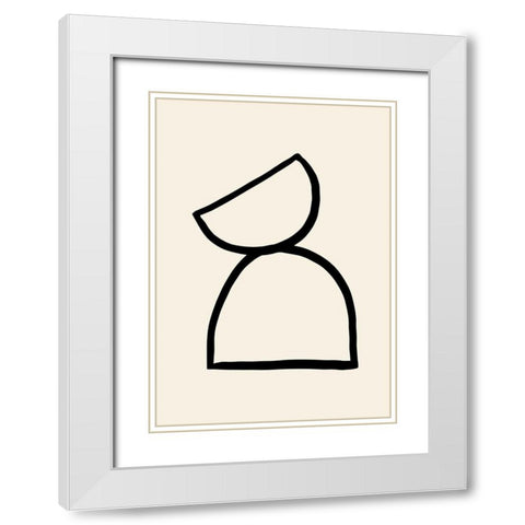 Shape 08 White Modern Wood Framed Art Print with Double Matting by 1x Studio