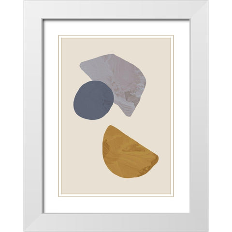 Collage 03 White Modern Wood Framed Art Print with Double Matting by 1x Studio