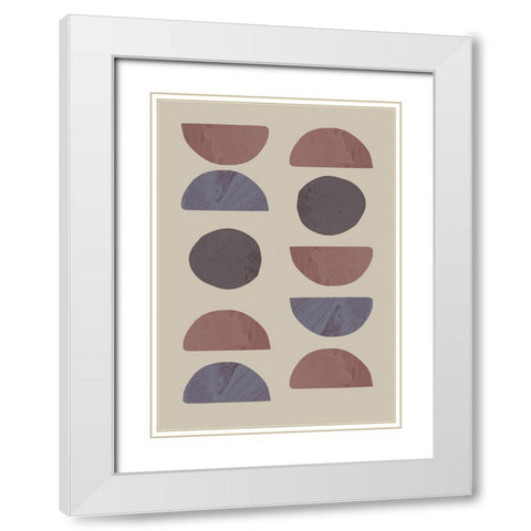 Collage 04 Sand White Modern Wood Framed Art Print with Double Matting by 1x Studio