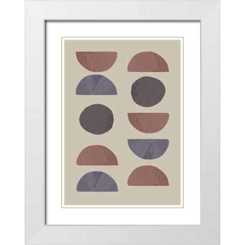 Collage 04 Sand White Modern Wood Framed Art Print with Double Matting by 1x Studio